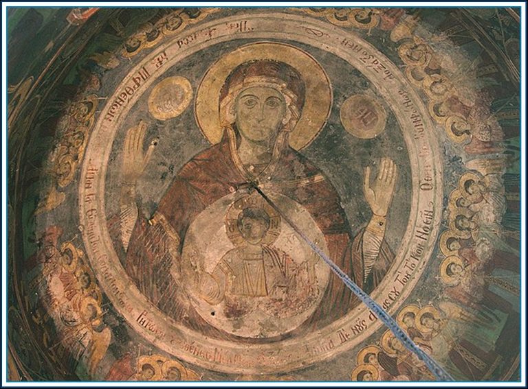 Saint Maty with medallion of Jesus Christ